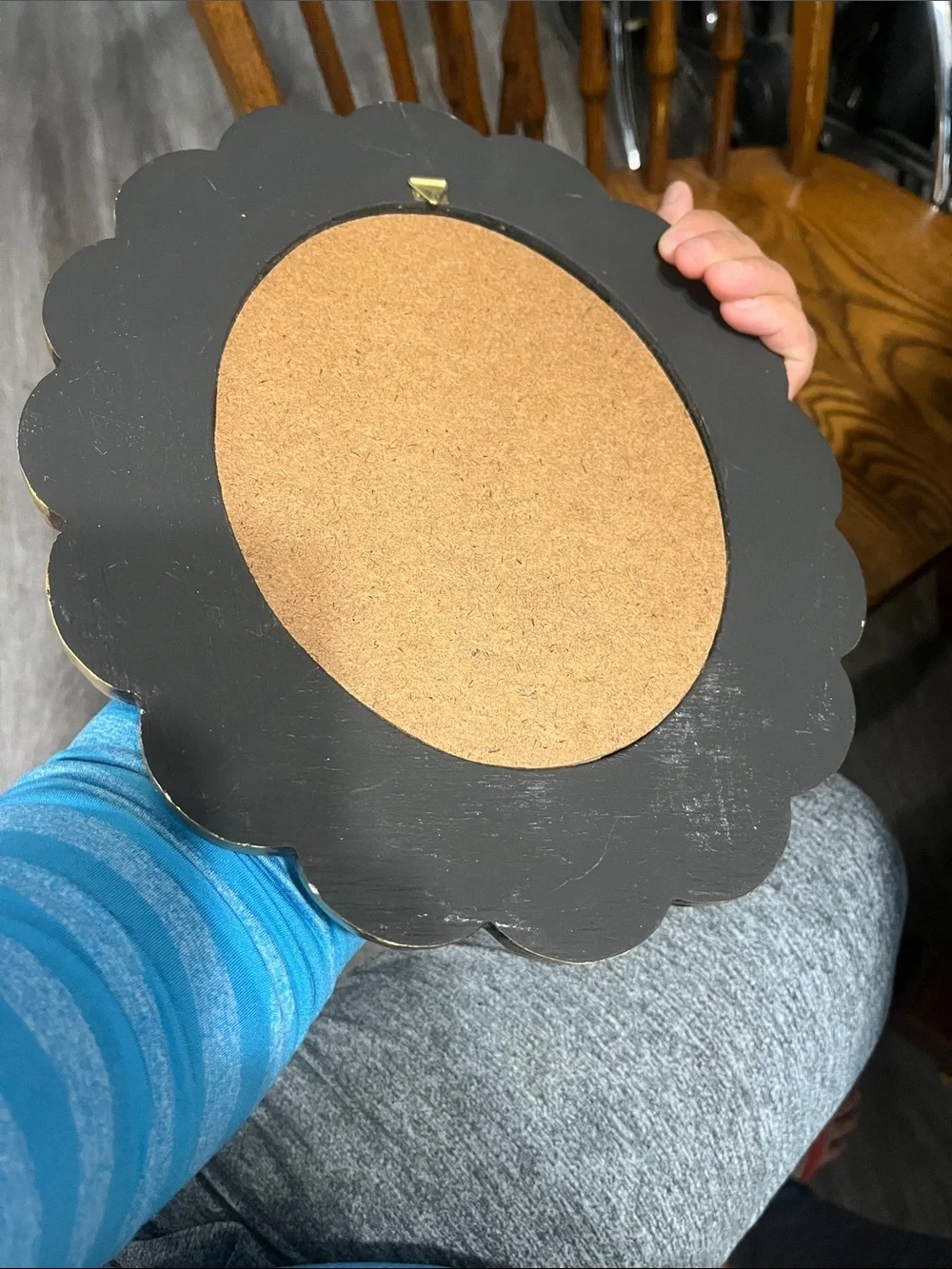 Hand-Painted Teal Floral Decorative Wall Mirror - Unbranded